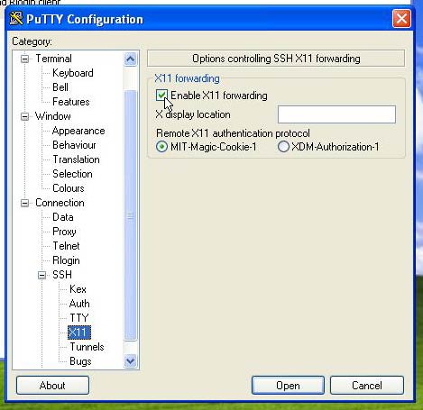 PuTTY X11 forwarding